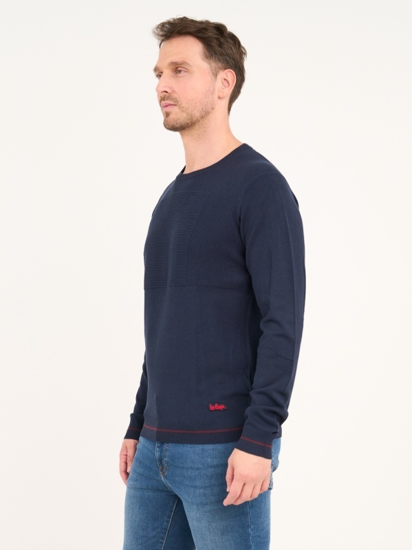 Lee Cooper - Pulover barbat cu maneca lunga de culoare uniforma - Img 4
