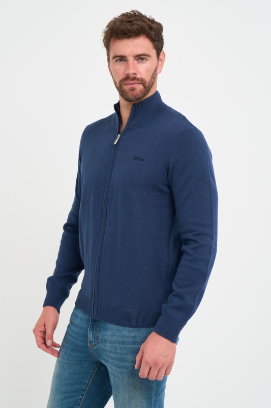 Lee Cooper - Pulover barbat de culoare uniforma cu fermoar - Img 6