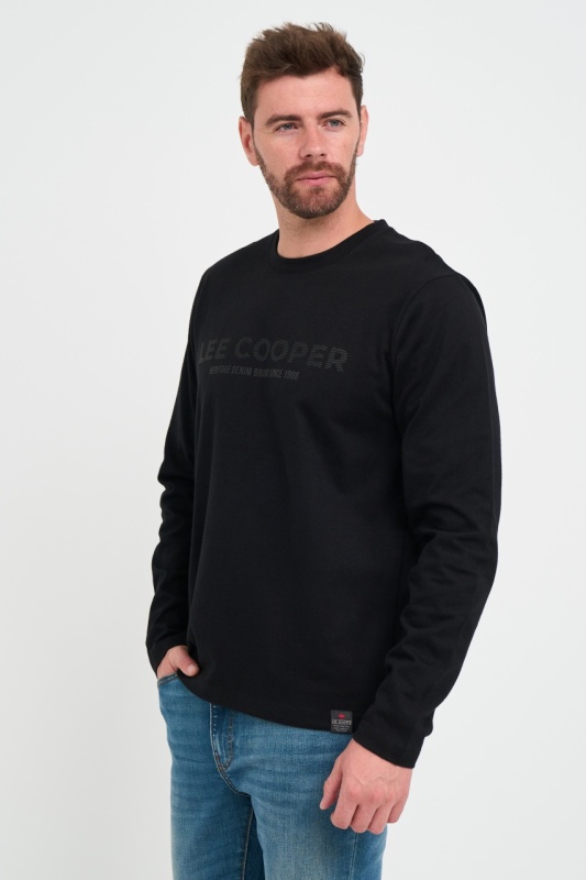 Lee Cooper - Tricou barbat cu maneca lunga cu logo - Img 6