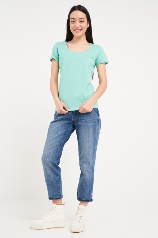 Lee Cooper - Tricou dama cu maneca scurta de culoare uniforma - Img 7
