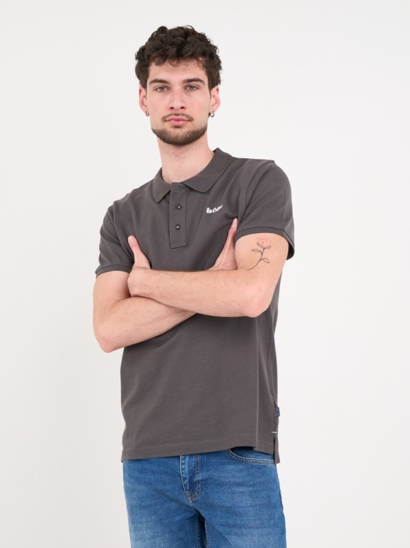 Lee Cooper - Tricou polo barbat de culoare uniforma - Img 2