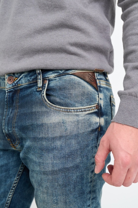 Timeout - Blugi barbat slim cu aspect decolorat - Img 4