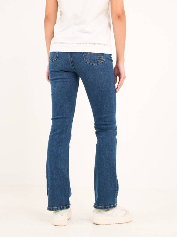 Timeout - Blugi dama bootcut de culoare uniforma - Img 5