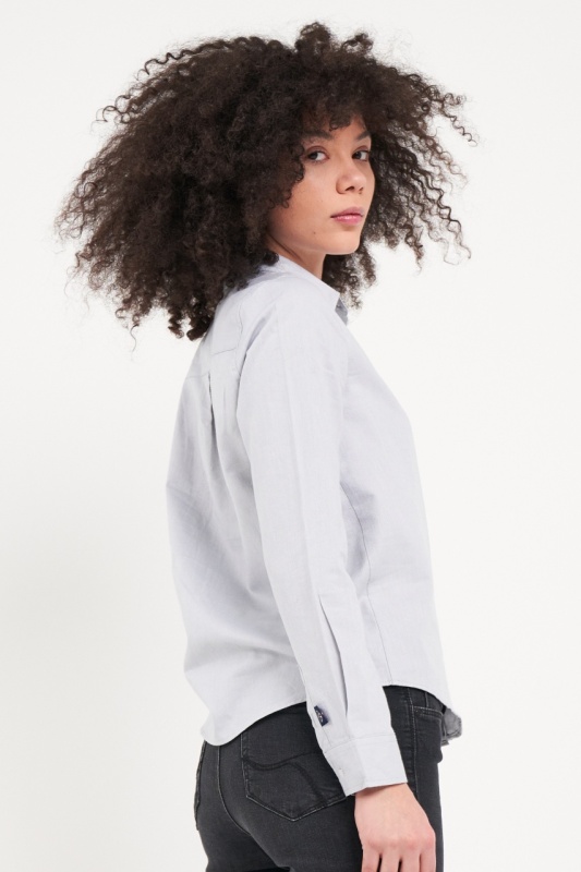 Timeout - Camasa dama de culoare uniforma cu logo aplicat - Img 5