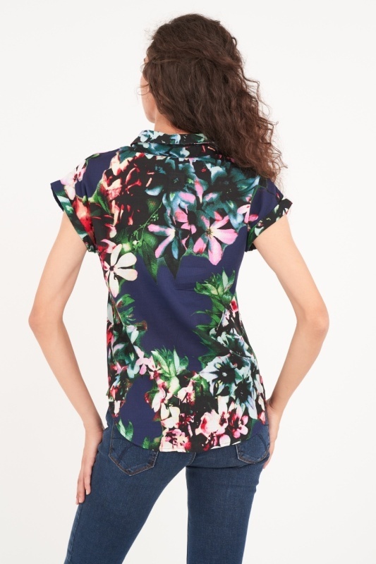 Timeout - Camasa dama maneca scurta cu imprimeu floral - Img 2