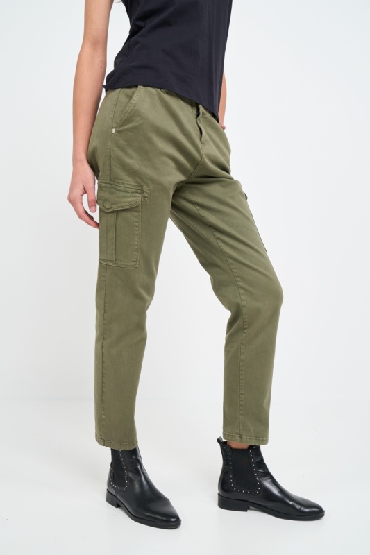 Timeout - Pantaloni cargo dama de culoare uniforma - Img 6