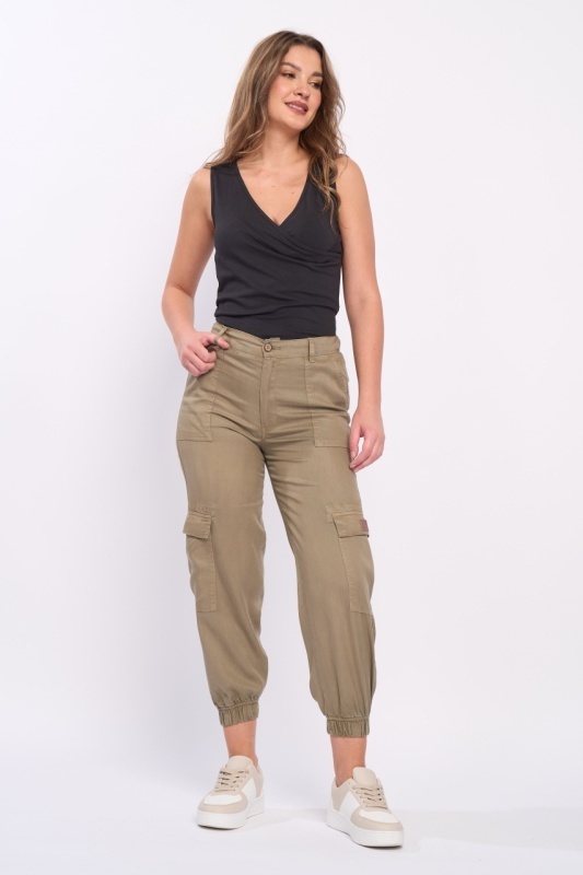 Timeout - Pantaloni lungi dama cu buzunare de culoare uniforma - Img 9