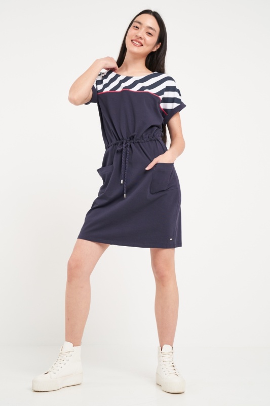 Timeout - Rochie dama de culoare uniforma cu detalii - Img 6
