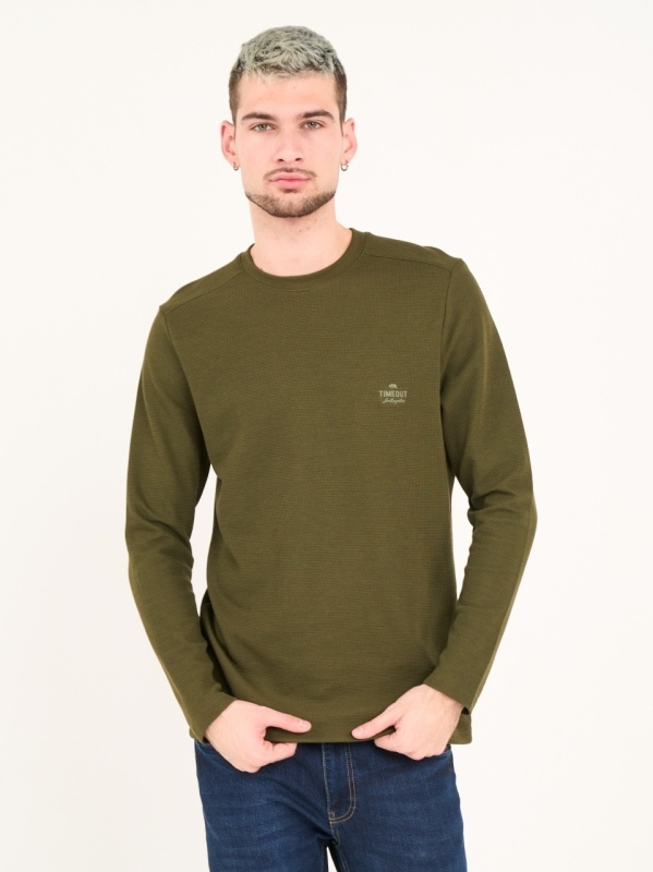 Timeout - Tricou barbat cu maneca lunga si detalii logo - Img 4