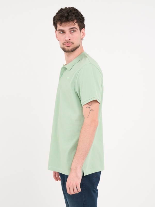 Timeout - Tricou barbat polo de culoare uniforma cu logo - Img 3