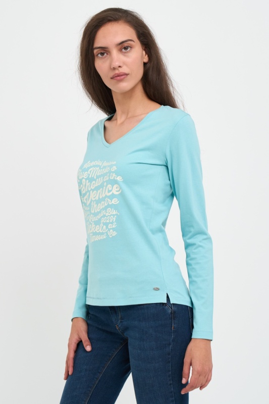 Timeout - Tricou dama cu maneca lunga cu imprimeu texturat - Img 5