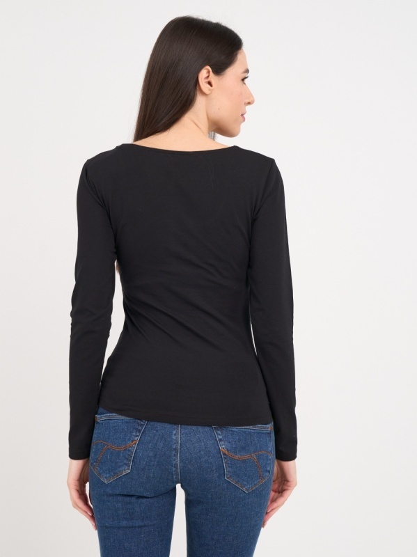 Timeout - Tricou dama cu maneca lunga de culoare uniforma - Img 4