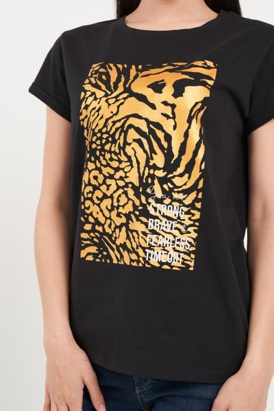 Timeout - Tricou dama cu maneca scurta si imprimeu grafic - Img 4