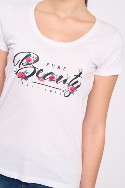 Timeout - Tricou dama cu maneca scurta si imprimeu text - Img 2