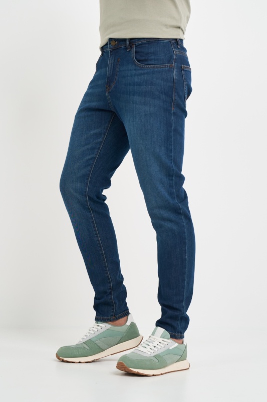 Kenvelo - Blugi barbat slim aspect usor decolorat - Img 6