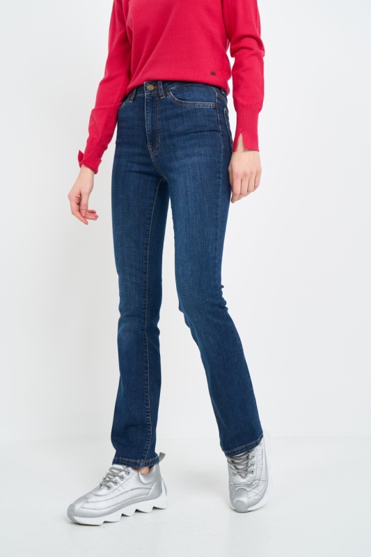 Kenvelo - Blugi dama bootcut cu aspect usor decolorat - Img 8