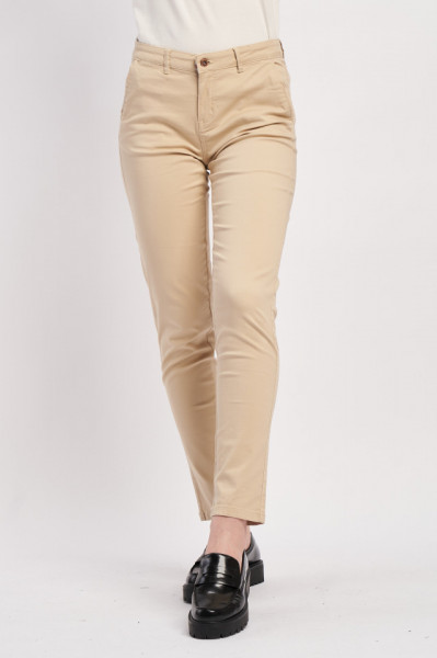 Kenvelo - Pantaloni dama cu buzunare de culoare uni