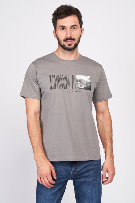 Kenvelo - Tricou barbat din bumbac cu imprimeu