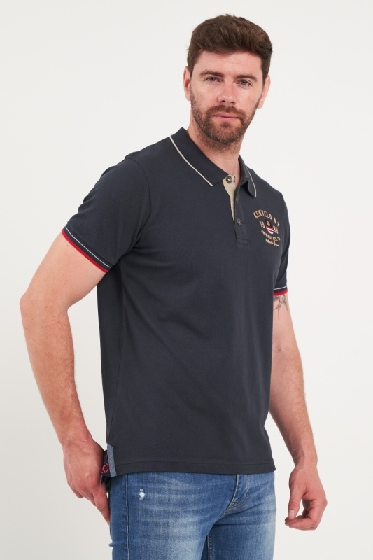 Kenvelo - Tricou barbat polo cu detalii logo - Img 6