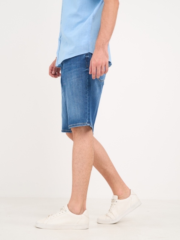 Lee Cooper - Bermude barbat din denim cu aspect usor decolorat - Img 5