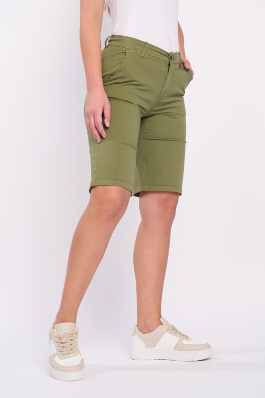 Lee Cooper - Bermude dama de culoare uniforma cu buzunare oblice - Img 7