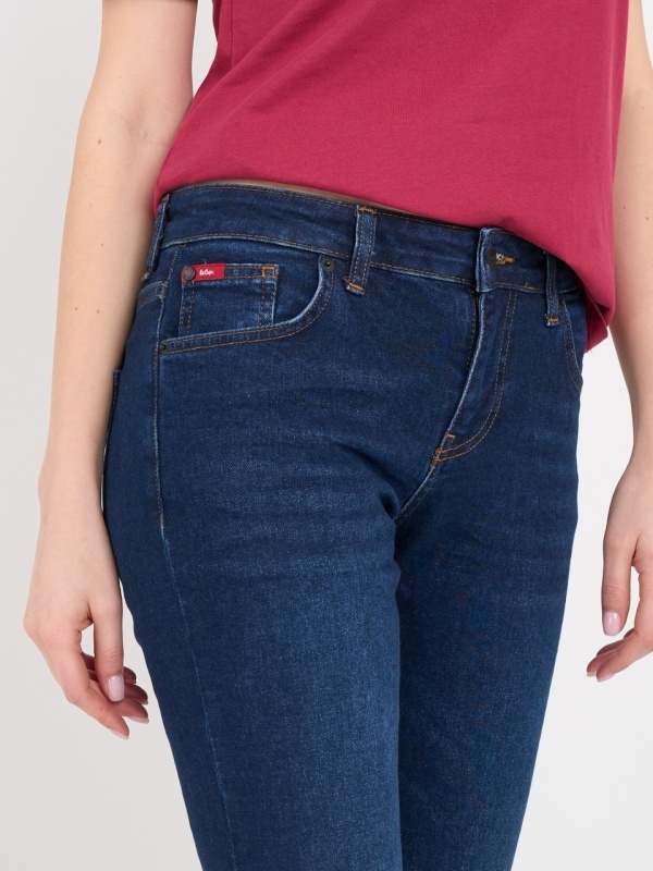 Lee Cooper - Blugi dama boyfriend de culoare uniforma - Img 2