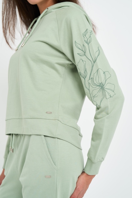 Lee Cooper - Hanorac dama cu imprimeu floral si logo - Img 2