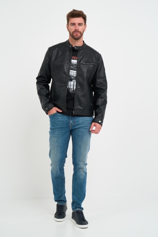 Lee Cooper - Jacheta barbat din piele ecologica cu buzunare - Img 10