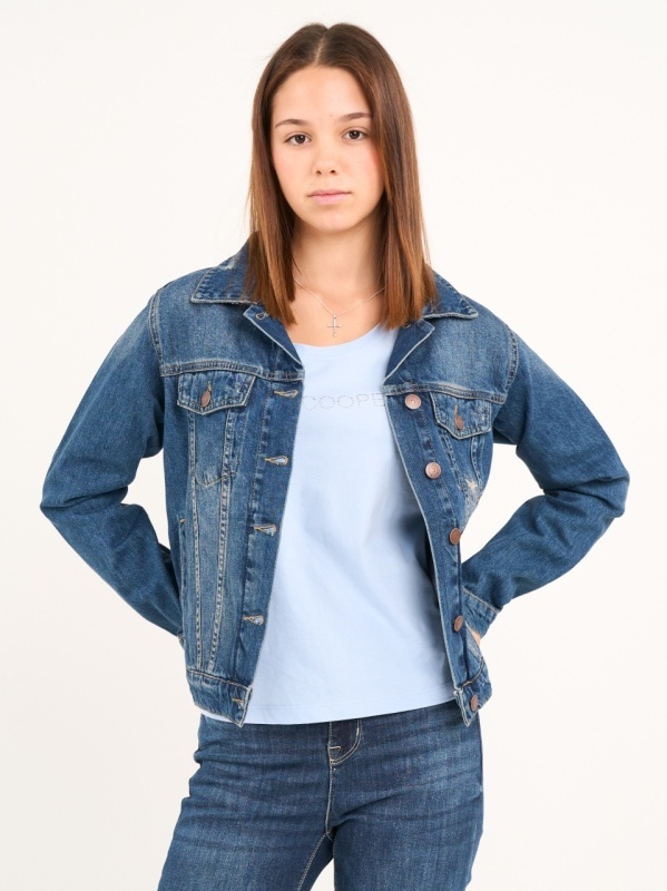 Lee Cooper - Jacheta dama denim cu buzunare si aspect decolorat - Img 9