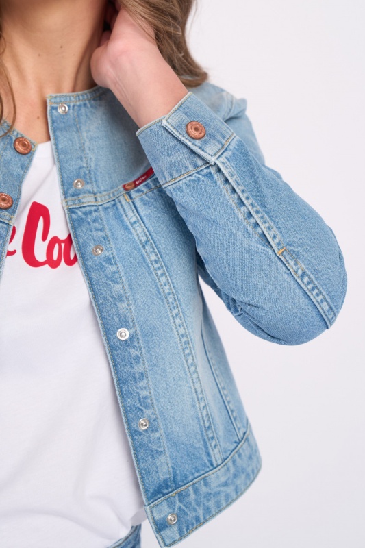 Lee Cooper - Jacheta dama din denim cu aspect decolorat - Img 2