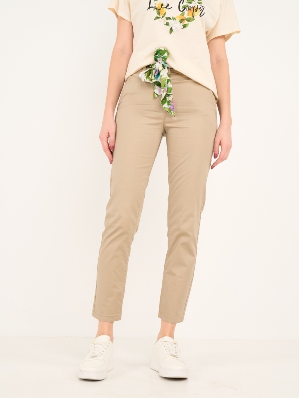Lee Cooper - Pantaloni lungi dama de culoare uniforma cu detalii - Img 8