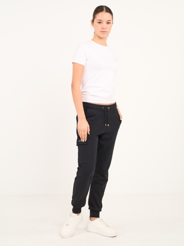 Lee Cooper - Pantaloni sport dama cu buzunare si logo aplicat - Img 9