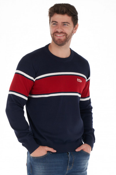 Lee Cooper - Pulover barbat din bumbac cu logo brodat