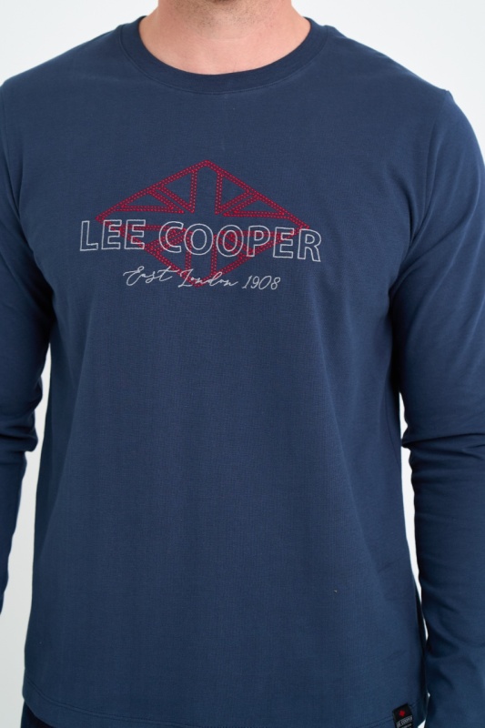 Lee Cooper - Tricou barbat cu maneca lunga cu imprimeu logo - Img 4