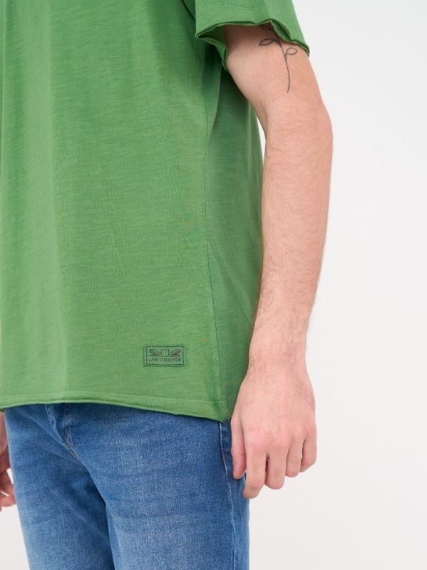 Lee Cooper - Tricou barbat de culoare uniforma cu detalii - Img 3