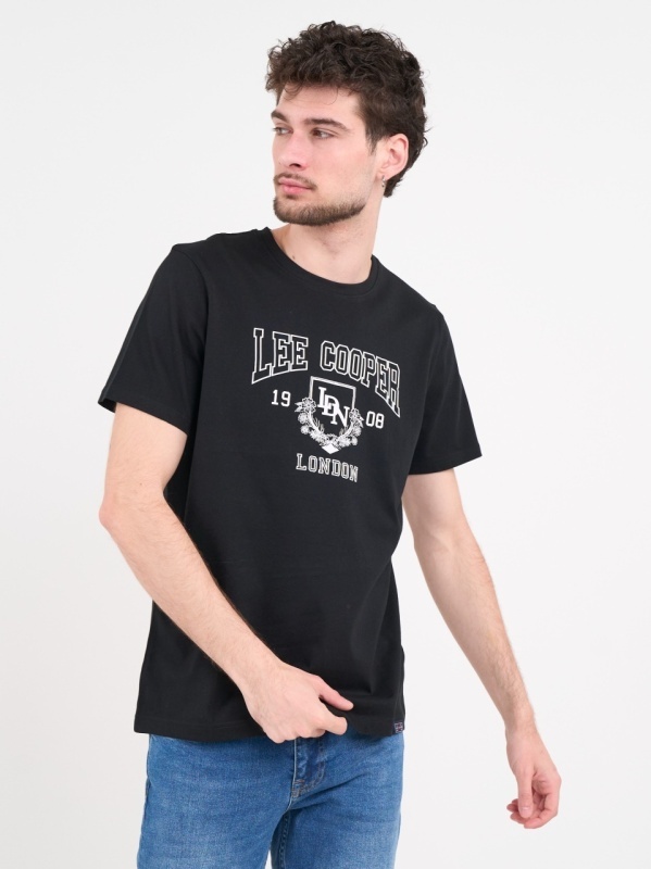 Lee Cooper - Tricou barbat de culoare uniforma cu imprimeu grafic - Img 6