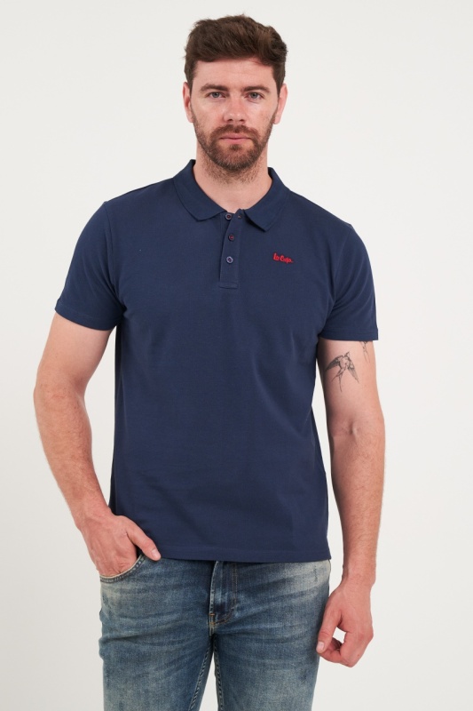 Lee Cooper - Tricou barbat polo de culoare uniforma