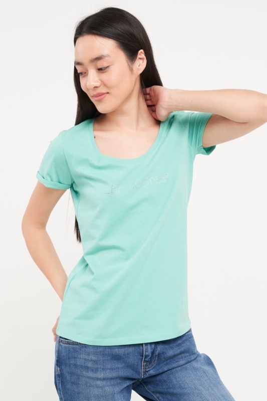 Lee Cooper - Tricou dama cu maneca scurta de culoare uniforma - Img 5