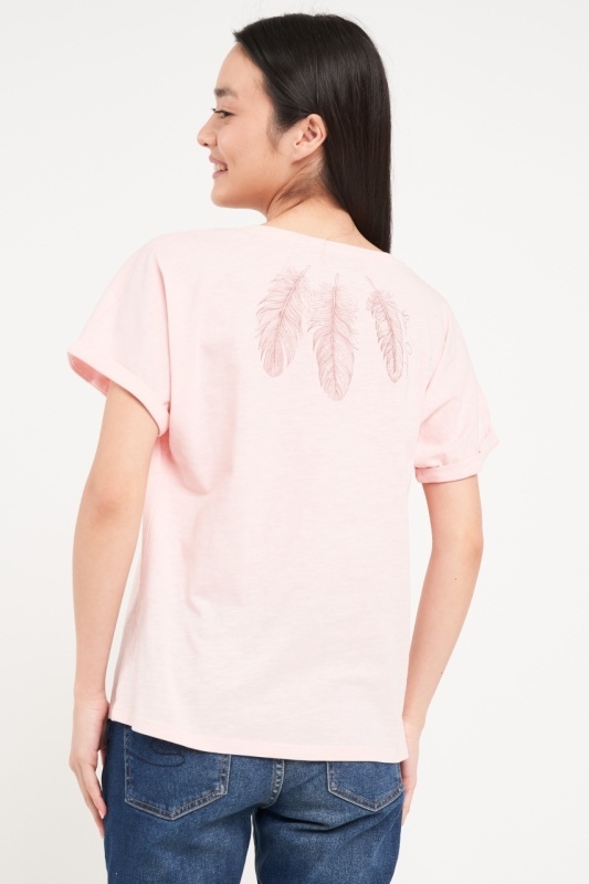 Lee Cooper - Tricou dama cu maneca scurta de culoare uniforma - Img 3