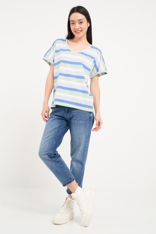 Lee Cooper - Tricou dama cu maneca scurta si dungi - Img 6