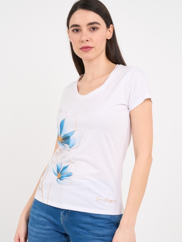 Lee Cooper - Tricou dama cu maneca scurta si imprimeu grafic - Img 2