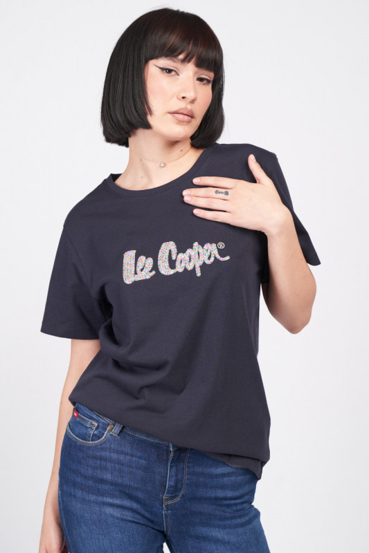 Lee Cooper - Tricou dama din bumbac cu logo aplicat
