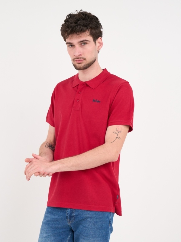 Lee Cooper - Tricou polo barbat de culoare uniforma - Img 5