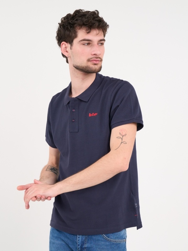 Lee Cooper - Tricou polo barbat de culoare uniforma - Img 7