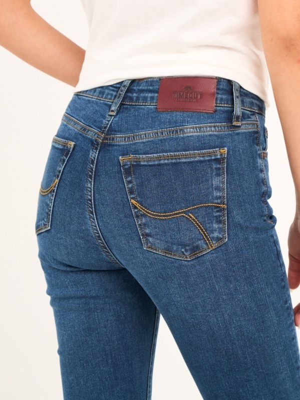 Timeout - Blugi dama bootcut de culoare uniforma - Img 2