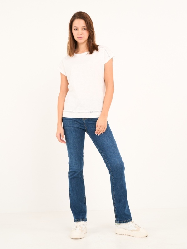 Timeout - Blugi dama bootcut de culoare uniforma - Img 11