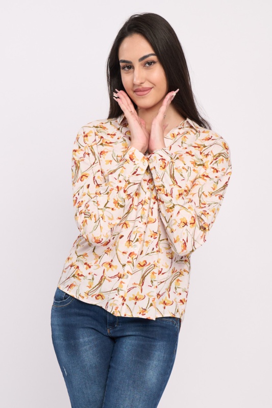 Timeout - Camasa dama maneca lunga cu model floral