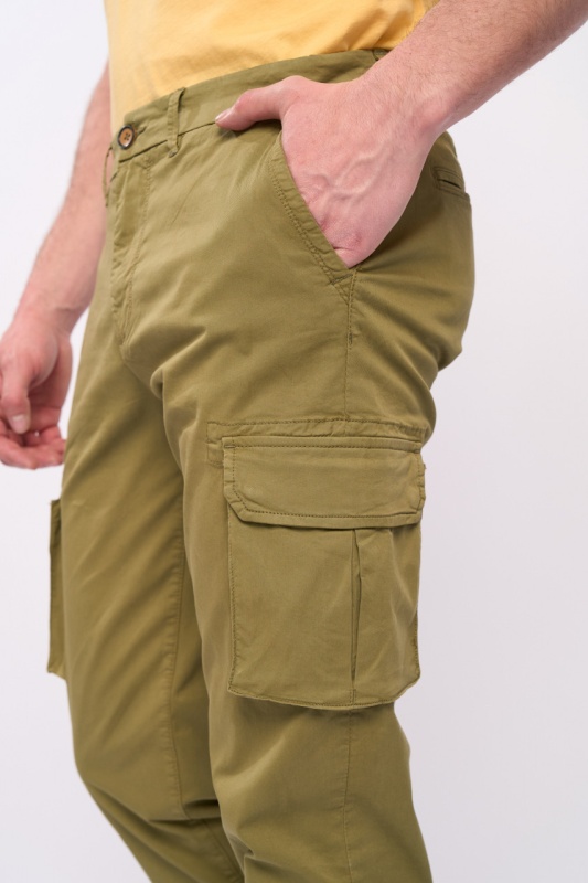 Timeout - Pantaloni cargo barbati de culoare uniforma - Img 6