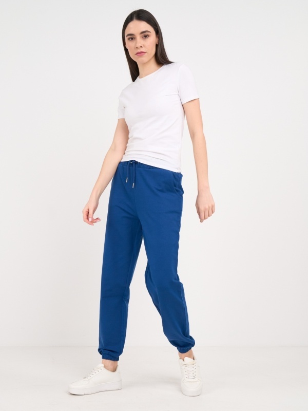 Timeout - Pantaloni sport dama cu buzunare de culoare uniforma - Img 8