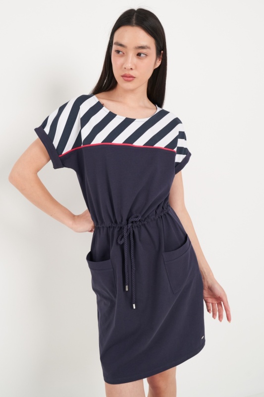 Timeout - Rochie dama de culoare uniforma cu detalii - Img 4